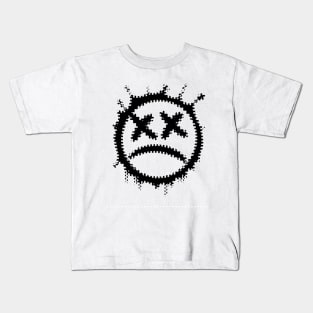 Graffiti sad emoticon | sprayed smiley emoji V2 Black Kids T-Shirt